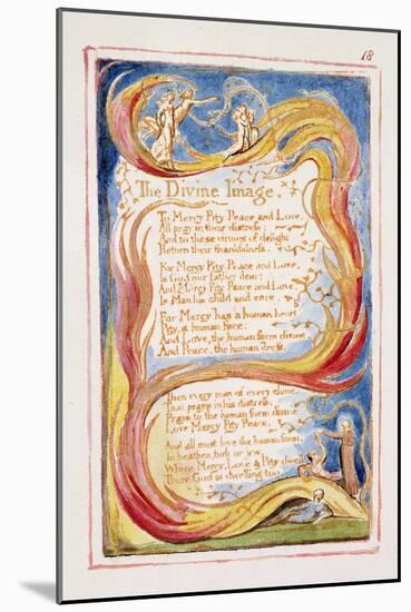 The Divine Image: Plate 18 from 'Songs of Innocence and of Experience' C.1815-26-William Blake-Mounted Giclee Print