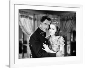 The Divine Woman by Victor Sjostrom with Lars Hanson and Greta Garbo, 1928 (b/w photo)-null-Framed Photo