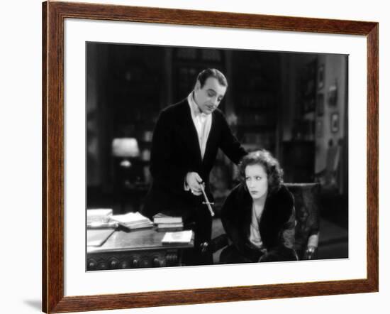 The Divine Woman by Victor Sjostrom with Lowell Sherman and Greta Garbo, 1928 (b/w photo)-null-Framed Photo