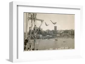 The Diving Tower and Harbour Pool, Manly, Sydney, New South Wales, Australia-null-Framed Photographic Print