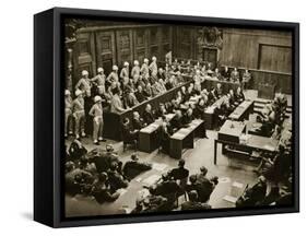 The Dock at the Nuremberg Trials. Front Row from Left: Hermann Goring-null-Framed Stretched Canvas