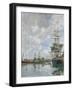 The Dock of Deauville, 1891 (Oil on Panel)-Eugene Louis Boudin-Framed Giclee Print