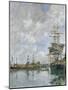 The Dock of Deauville, 1891 (Oil on Panel)-Eugene Louis Boudin-Mounted Giclee Print