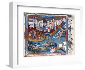 The Dock of St. Mark at the Moment of the Departure of the Polo Brothers-null-Framed Art Print