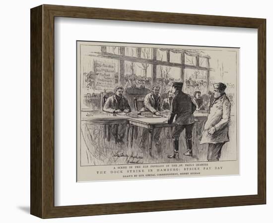 The Dock Strike in Hamburg, Strike Pay Day-null-Framed Giclee Print