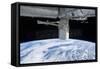 The Docking of Spacex Dragon to the International Space Station Above Earth-null-Framed Stretched Canvas