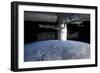 The Docking of Spacex Dragon to the International Space Station Above Earth-null-Framed Photographic Print