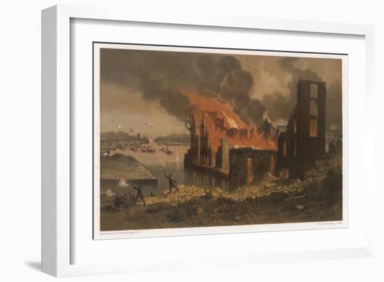 The Docks de la Villette Paris are Set Alight by the Communards During the Fighting-Sabatier-Framed Art Print