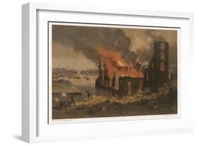 The Docks de la Villette Paris are Set Alight by the Communards During the Fighting-Sabatier-Framed Art Print