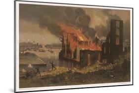 The Docks de la Villette Paris are Set Alight by the Communards During the Fighting-Sabatier-Mounted Art Print