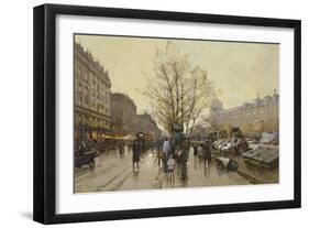 The Docks of Paris; Les Quais a Paris-Eugene Galien-Laloue-Framed Giclee Print