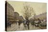 The Docks of Paris; Les Quais a Paris-Eugene Galien-Laloue-Stretched Canvas