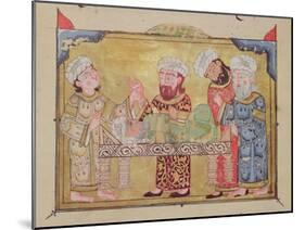 The Doctor's Visit to His Patient, Scene from "The Maqamat" by Al-Hariri-null-Mounted Giclee Print