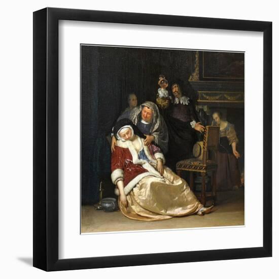 The Doctor's Visit-Frans van Elder Mieris-Framed Art Print