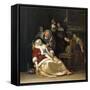 The Doctor's Visit-Frans van Elder Mieris-Framed Stretched Canvas