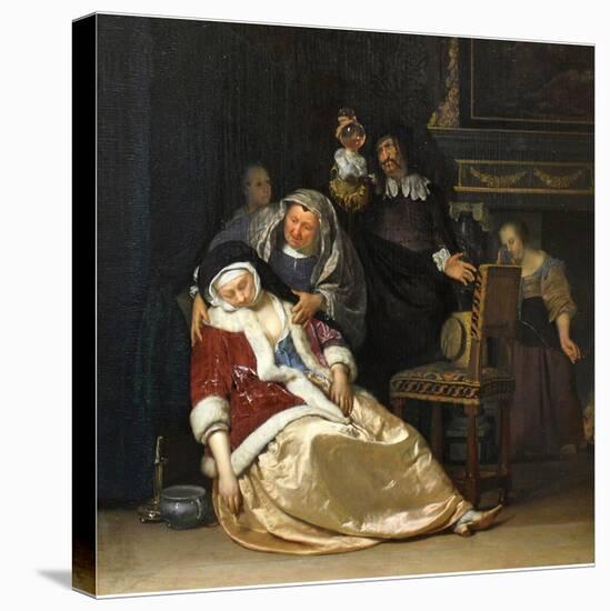 The Doctor's Visit-Frans van Elder Mieris-Stretched Canvas