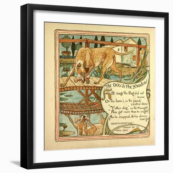 The Dog and the Shadow-null-Framed Giclee Print