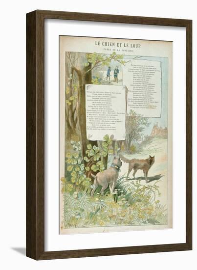 The Dog and the Wolf, from Fables by Jean de La Fontaine-Georges Fraipont-Framed Giclee Print