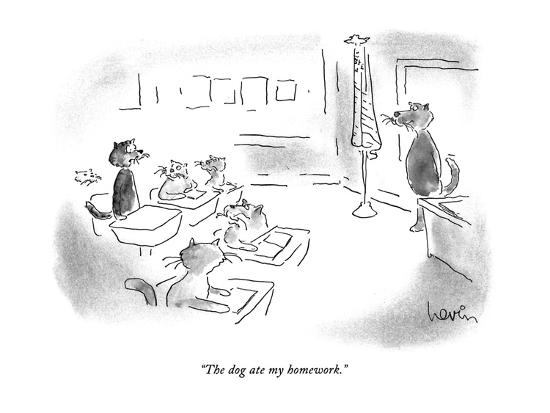 The Dog Ate My Homework New Yorker Cartoon Premium Giclee Print Arnie Levin Allposters Com The Dog Ate My Homework New Yorker Cartoon Premium Giclee Print Arnie Levin Allposters Com