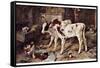 The Dog in the Manger, 1885-Walter Hunt-Framed Stretched Canvas