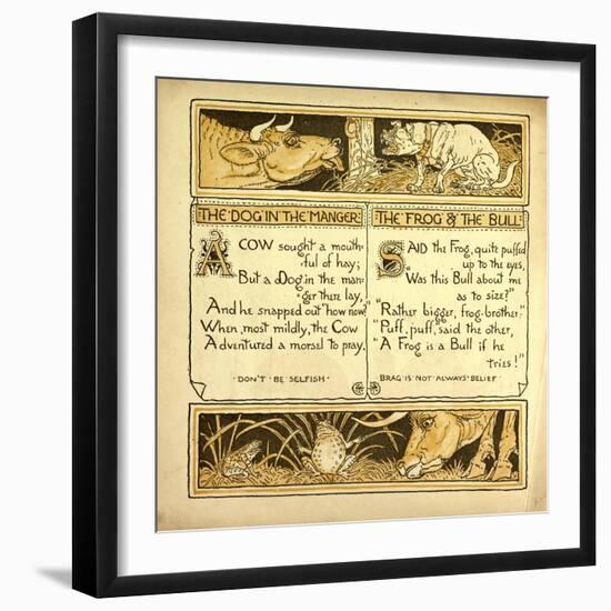 The Dog in the Manger the Frog and the Bull-null-Framed Giclee Print