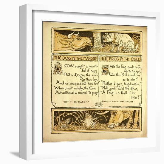 The Dog in the Manger the Frog and the Bull-null-Framed Giclee Print