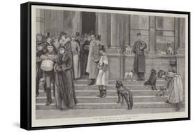 The Dog Question, No Admittance-Edward Killingworth Johnson-Framed Stretched Canvas