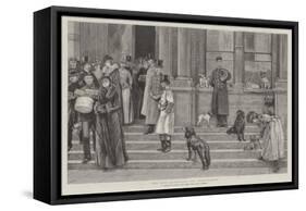 The Dog Question, No Admittance-Edward Killingworth Johnson-Framed Stretched Canvas