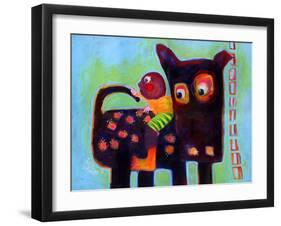 The Dog Sees It’s Tail-Susse Volander-Framed Art Print