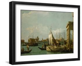 The Dogana in Venice, around 1730-Canaletto-Framed Giclee Print