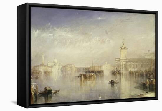 The Dogano, San Giorgio, Citella, from the Steps of the Europa-J. M. W. Turner-Framed Stretched Canvas