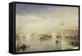 The Dogano, San Giorgio, Citella, from the Steps of the Europa-J. M. W. Turner-Framed Stretched Canvas