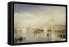The Dogano, San Giorgio, Citella, from the Steps of the Europa-J. M. W. Turner-Framed Stretched Canvas