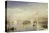 The Dogano, San Giorgio, Citella, from the Steps of the Europa-J. M. W. Turner-Stretched Canvas