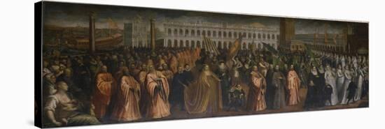 The Dogaressa Marina Morosini-Grimani Leaving Palazzo Grimani for Her Coronation in the Palazzo…-Andrea Vicentino-Stretched Canvas