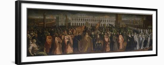 The Dogaressa Marina Morosini-Grimani Leaving Palazzo Grimani for Her Coronation in the Palazzo…-Andrea Vicentino-Framed Premium Giclee Print