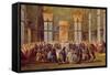 The Doge at the Feast for the Opening of the Carnival of Venice-Francesco Guardi-Framed Stretched Canvas