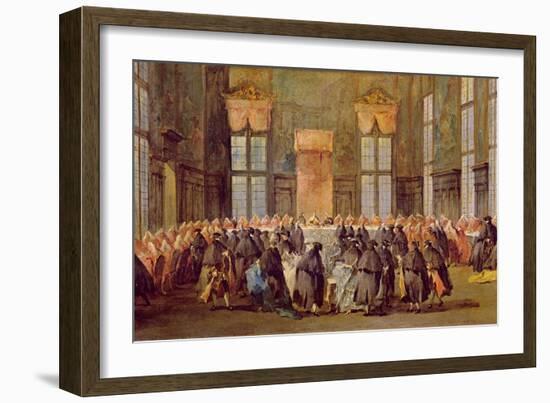 The Doge at the Feast for the Opening of the Carnival of Venice-Francesco Guardi-Framed Giclee Print