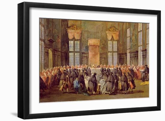 The Doge at the Feast for the Opening of the Carnival of Venice-Francesco Guardi-Framed Giclee Print