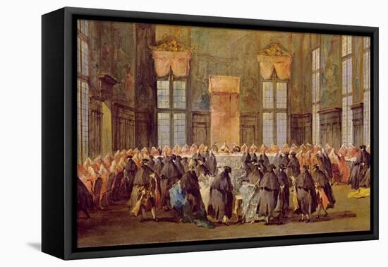 The Doge at the Feast for the Opening of the Carnival of Venice-Francesco Guardi-Framed Stretched Canvas