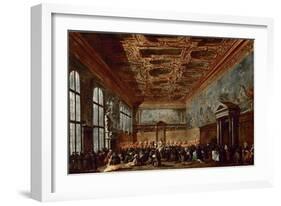 The Doge of Venice Giving Audience in the Sala Del Collegio in the Doge's Palace-Francesco Guardi-Framed Giclee Print