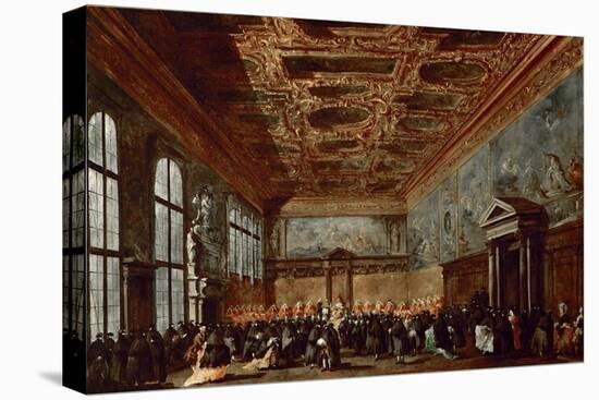 The Doge of Venice Giving Audience in the Sala Del Collegio in the Doge's Palace-Francesco Guardi-Stretched Canvas
