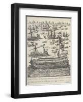 The Doge of Venice on the Bucintoro Following the Other Boats on Ascension Day, 1610-Giacomo Franco-Framed Giclee Print