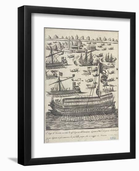 The Doge of Venice on the Bucintoro Following the Other Boats on Ascension Day, 1610-Giacomo Franco-Framed Giclee Print