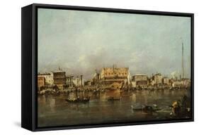 The Doge's Palace and Saint Mark's Basin-Francesco Guardi-Framed Stretched Canvas