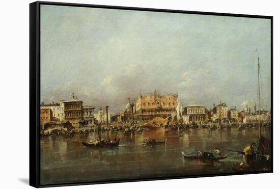 The Doge's Palace and Saint Mark's Basin-Francesco Guardi-Framed Stretched Canvas