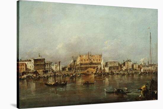 The Doge's Palace and Saint Mark's Basin-Francesco Guardi-Stretched Canvas