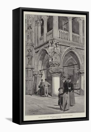 The Doge's Palace, Venice, Angle Decorative Sculpture, The Judgement of Solomon-John Fulleylove-Framed Stretched Canvas