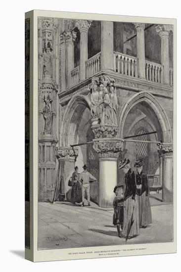The Doge's Palace, Venice, Angle Decorative Sculpture, The Judgement of Solomon-John Fulleylove-Stretched Canvas