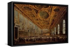 The Doge Thanking the Great Council-Francesco Guardi-Framed Stretched Canvas